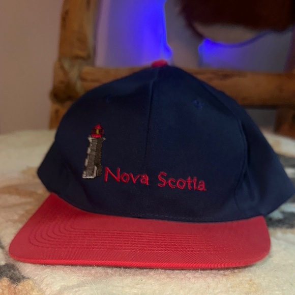 Super RARE vintage 1990 Nova Scotia Canada Snap Back Lighthouse hat